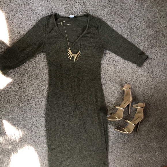 Olive Green Dress - Picture 2 of 6